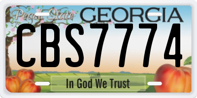 GA license plate CBS7774