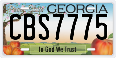 GA license plate CBS7775