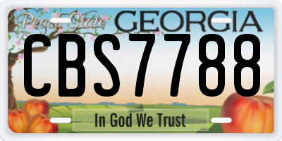 GA license plate CBS7788