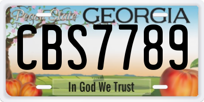 GA license plate CBS7789