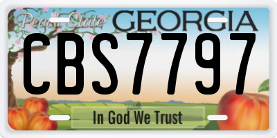 GA license plate CBS7797