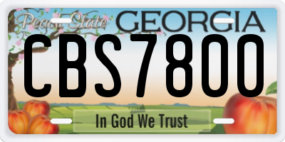 GA license plate CBS7800