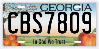 GA license plate CBS7809