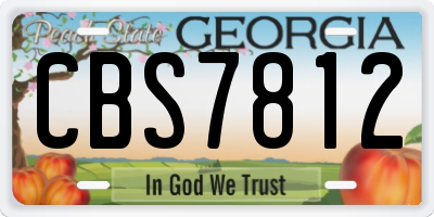 GA license plate CBS7812