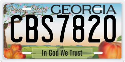 GA license plate CBS7820