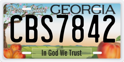 GA license plate CBS7842