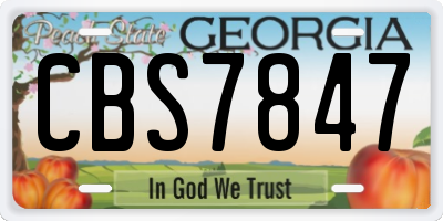 GA license plate CBS7847