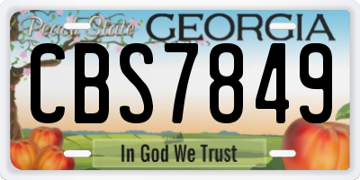 GA license plate CBS7849