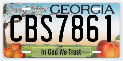 GA license plate CBS7861