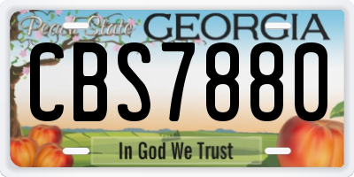 GA license plate CBS7880
