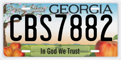 GA license plate CBS7882