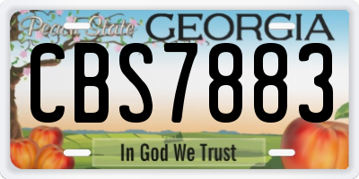 GA license plate CBS7883