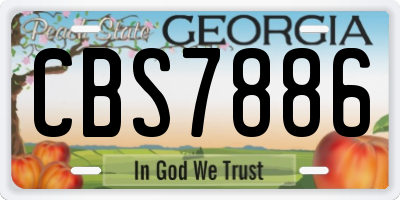 GA license plate CBS7886