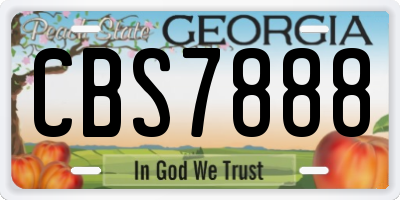 GA license plate CBS7888