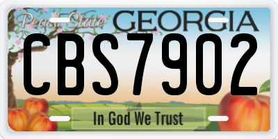 GA license plate CBS7902