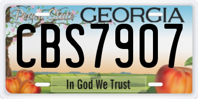 GA license plate CBS7907