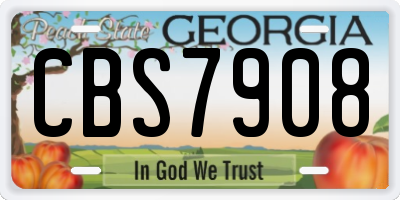GA license plate CBS7908