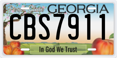 GA license plate CBS7911