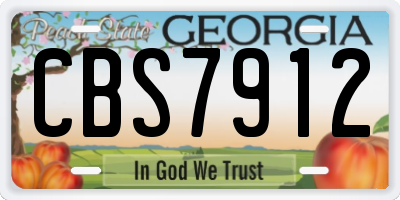 GA license plate CBS7912
