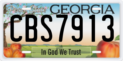 GA license plate CBS7913