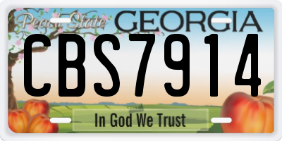 GA license plate CBS7914