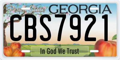 GA license plate CBS7921
