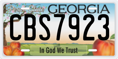 GA license plate CBS7923