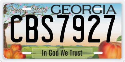 GA license plate CBS7927
