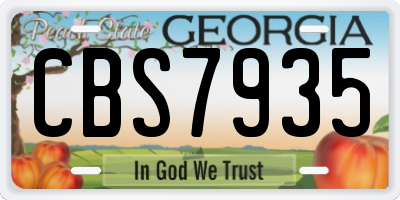 GA license plate CBS7935