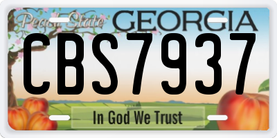 GA license plate CBS7937