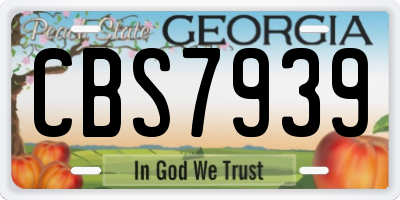 GA license plate CBS7939
