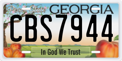 GA license plate CBS7944