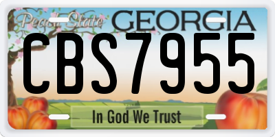GA license plate CBS7955