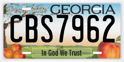 GA license plate CBS7962