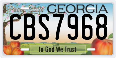 GA license plate CBS7968
