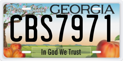 GA license plate CBS7971