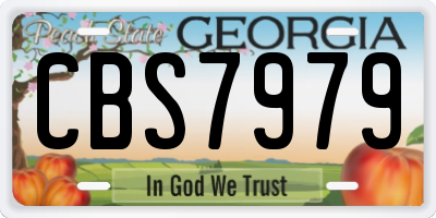 GA license plate CBS7979