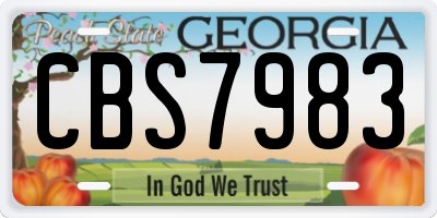 GA license plate CBS7983