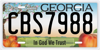 GA license plate CBS7988