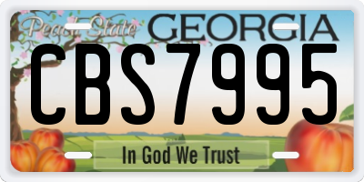 GA license plate CBS7995