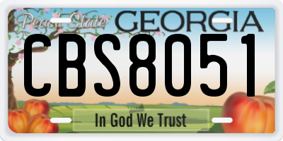 GA license plate CBS8051