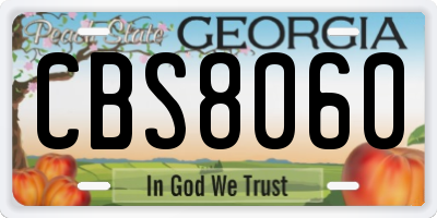 GA license plate CBS8060