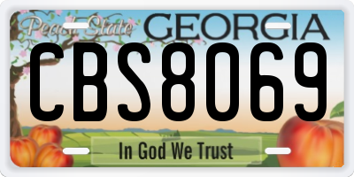 GA license plate CBS8069