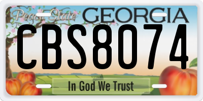 GA license plate CBS8074