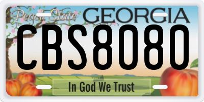 GA license plate CBS8080