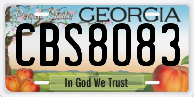 GA license plate CBS8083