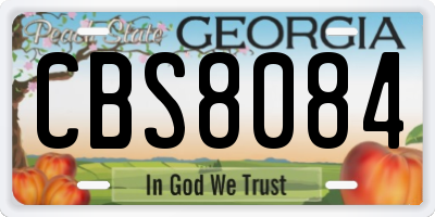 GA license plate CBS8084