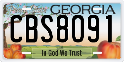 GA license plate CBS8091
