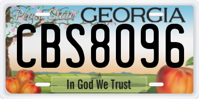 GA license plate CBS8096