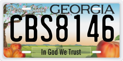 GA license plate CBS8146